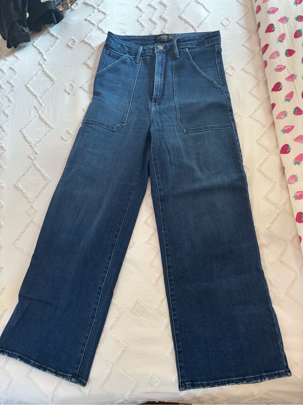 Just Black Dark Blue Wide-Leg High-Rise Jeans